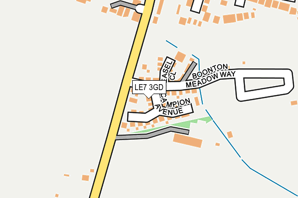 LE7 3GD map - OS OpenMap – Local (Ordnance Survey)