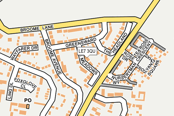 LE7 3QU map - OS OpenMap – Local (Ordnance Survey)