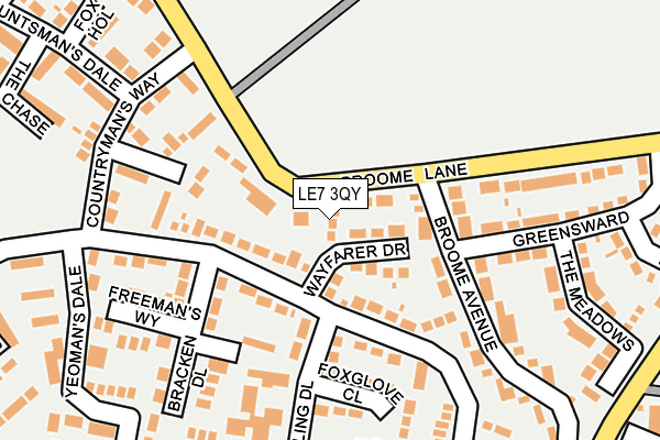 LE7 3QY map - OS OpenMap – Local (Ordnance Survey)