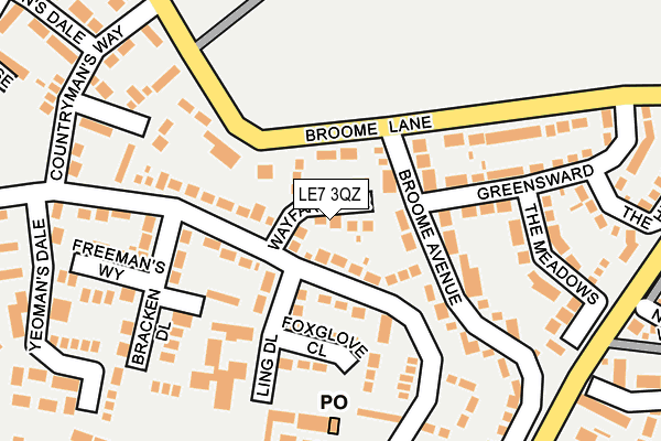 LE7 3QZ map - OS OpenMap – Local (Ordnance Survey)