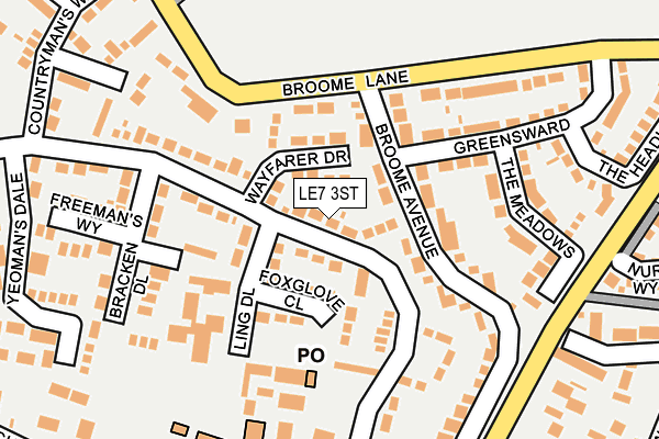 LE7 3ST map - OS OpenMap – Local (Ordnance Survey)