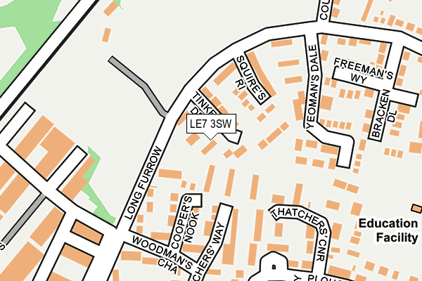 LE7 3SW map - OS OpenMap – Local (Ordnance Survey)