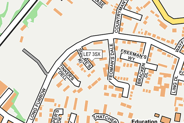 LE7 3SX map - OS OpenMap – Local (Ordnance Survey)