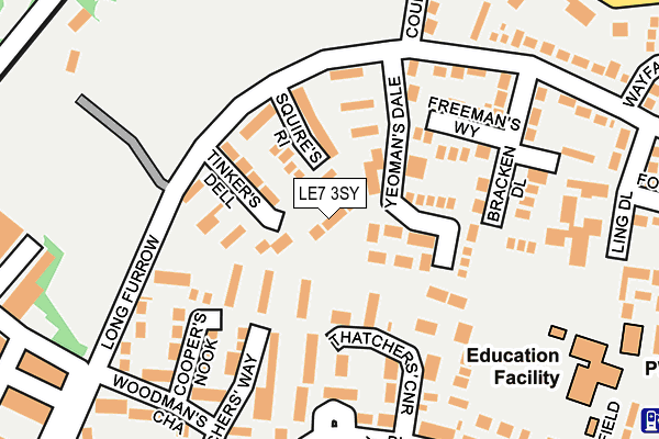 LE7 3SY map - OS OpenMap – Local (Ordnance Survey)