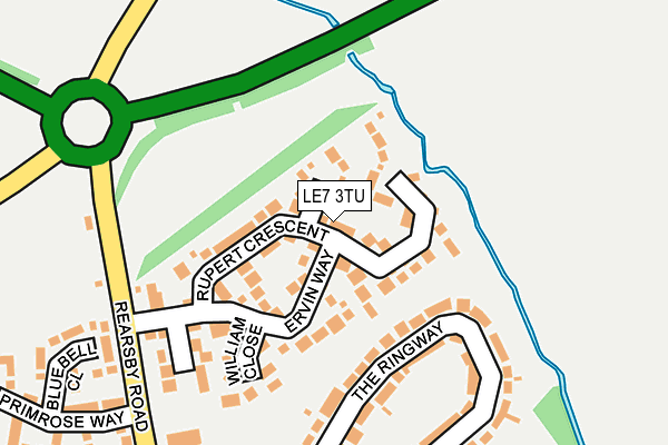 LE7 3TU map - OS OpenMap – Local (Ordnance Survey)