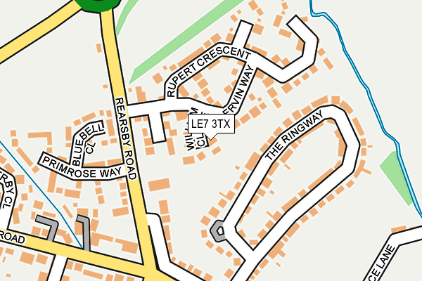 LE7 3TX map - OS OpenMap – Local (Ordnance Survey)