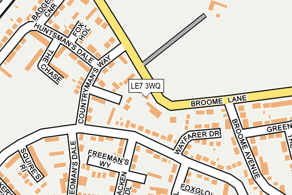 LE7 3WQ map - OS OpenMap – Local (Ordnance Survey)