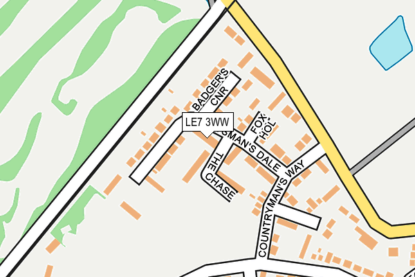 LE7 3WW map - OS OpenMap – Local (Ordnance Survey)