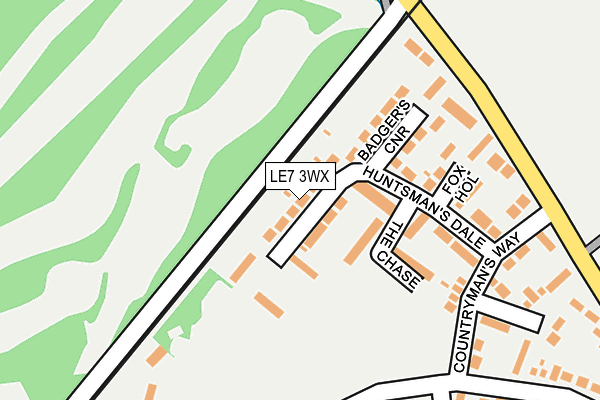LE7 3WX map - OS OpenMap – Local (Ordnance Survey)