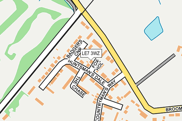 LE7 3WZ map - OS OpenMap – Local (Ordnance Survey)