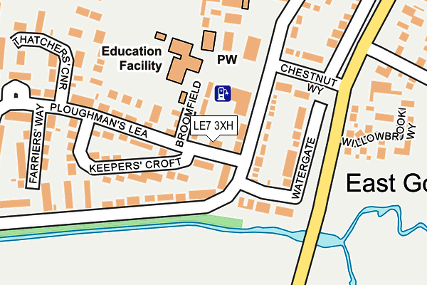 LE7 3XH map - OS OpenMap – Local (Ordnance Survey)