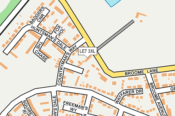 LE7 3XL map - OS OpenMap – Local (Ordnance Survey)