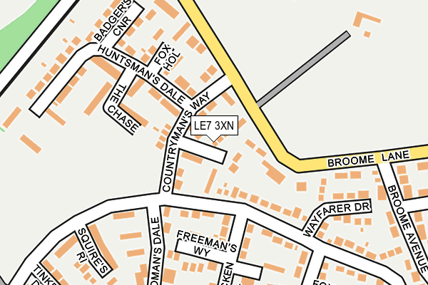 LE7 3XN map - OS OpenMap – Local (Ordnance Survey)