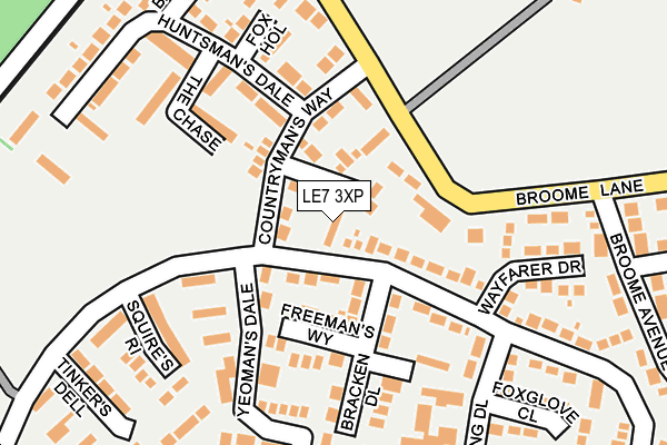 LE7 3XP map - OS OpenMap – Local (Ordnance Survey)