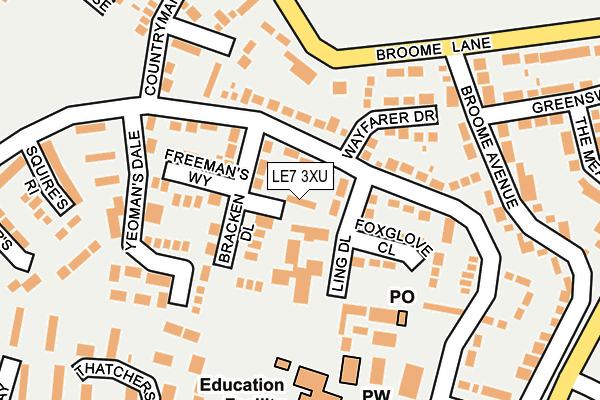 LE7 3XU map - OS OpenMap – Local (Ordnance Survey)