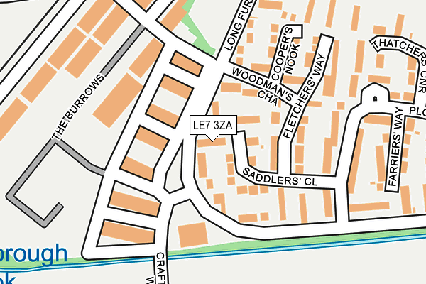 LE7 3ZA map - OS OpenMap – Local (Ordnance Survey)