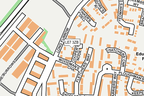 LE7 3ZB map - OS OpenMap – Local (Ordnance Survey)