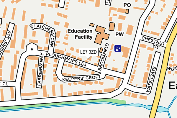 LE7 3ZD map - OS OpenMap – Local (Ordnance Survey)