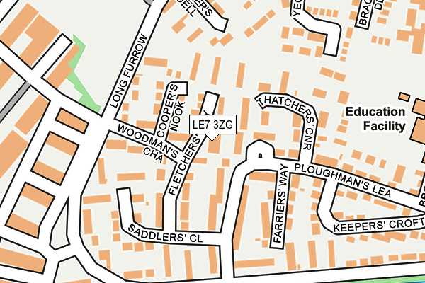 LE7 3ZG map - OS OpenMap – Local (Ordnance Survey)