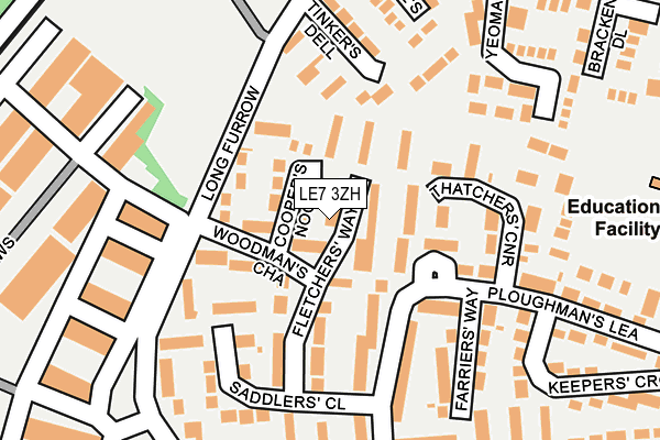 LE7 3ZH map - OS OpenMap – Local (Ordnance Survey)