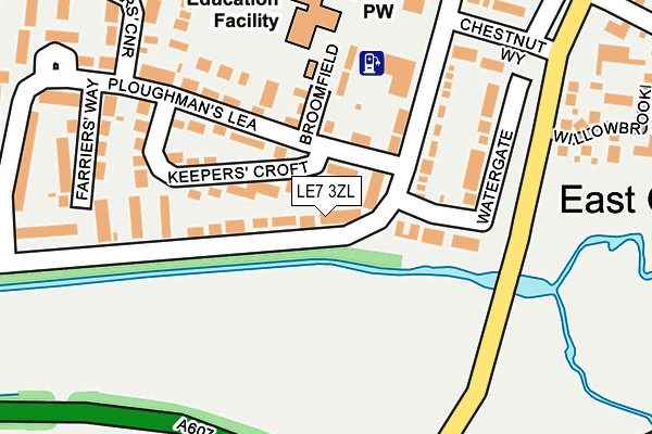 LE7 3ZL map - OS OpenMap – Local (Ordnance Survey)