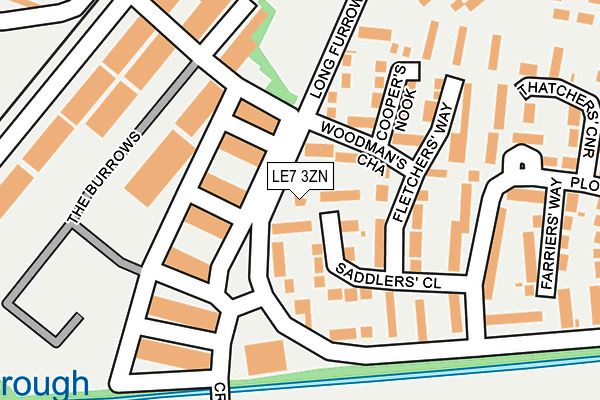 LE7 3ZN map - OS OpenMap – Local (Ordnance Survey)