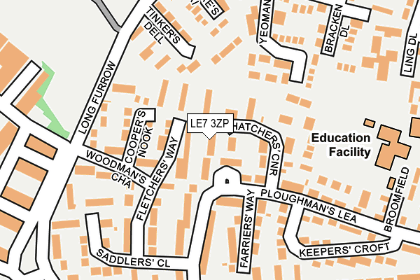 LE7 3ZP map - OS OpenMap – Local (Ordnance Survey)