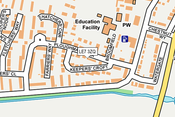 LE7 3ZQ map - OS OpenMap – Local (Ordnance Survey)