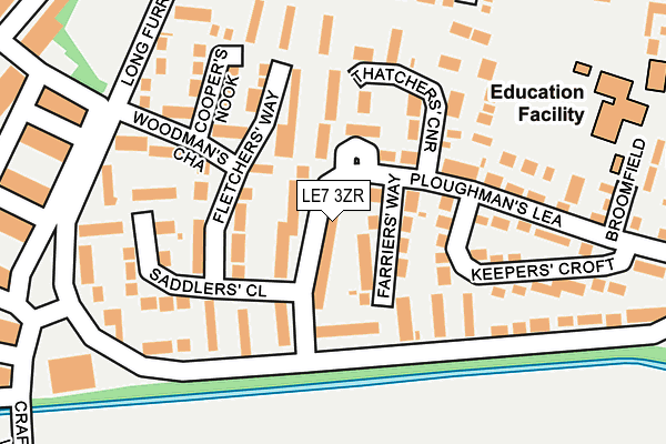LE7 3ZR map - OS OpenMap – Local (Ordnance Survey)