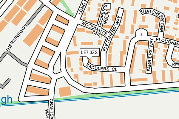 LE7 3ZS map - OS OpenMap – Local (Ordnance Survey)