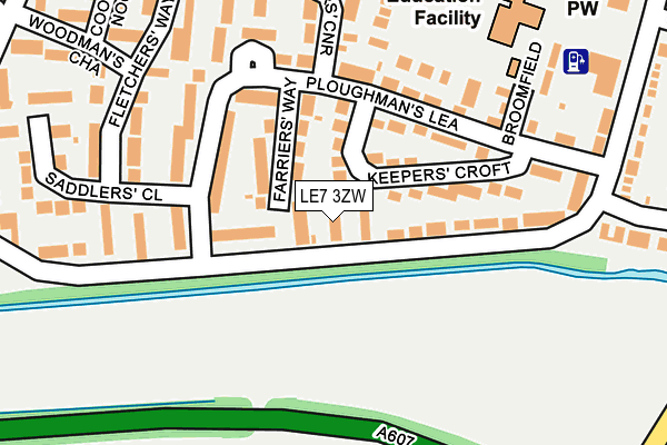 LE7 3ZW map - OS OpenMap – Local (Ordnance Survey)