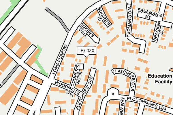 LE7 3ZX map - OS OpenMap – Local (Ordnance Survey)