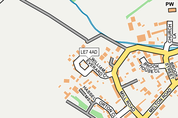 LE7 4AD map - OS OpenMap – Local (Ordnance Survey)