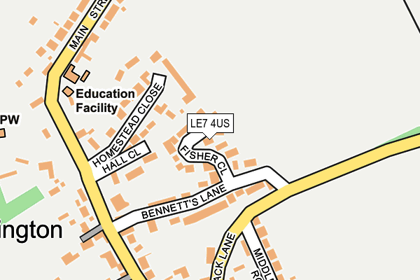 LE7 4US map - OS OpenMap – Local (Ordnance Survey)