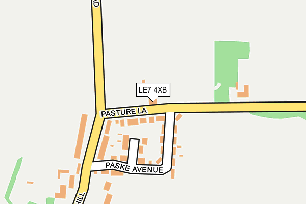 LE7 4XB map - OS OpenMap – Local (Ordnance Survey)