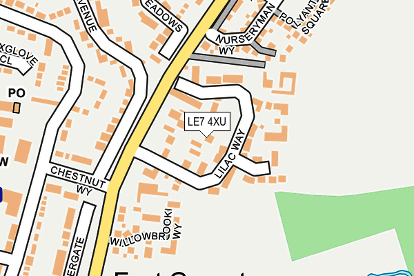 LE7 4XU map - OS OpenMap – Local (Ordnance Survey)