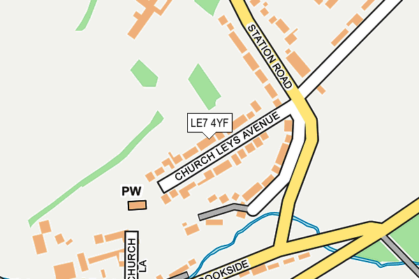 LE7 4YF map - OS OpenMap – Local (Ordnance Survey)