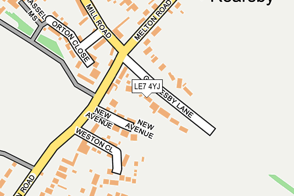 LE7 4YJ map - OS OpenMap – Local (Ordnance Survey)