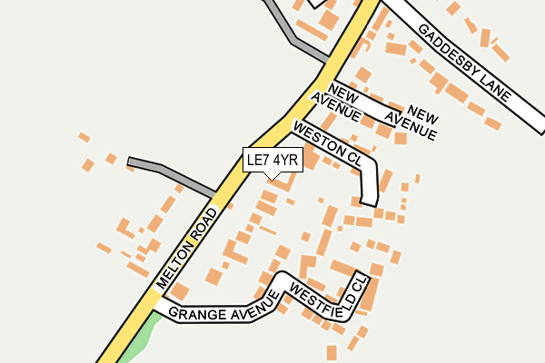 LE7 4YR map - OS OpenMap – Local (Ordnance Survey)