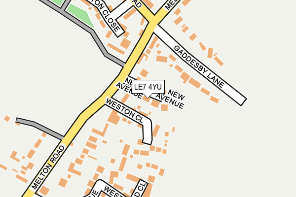 LE7 4YU map - OS OpenMap – Local (Ordnance Survey)