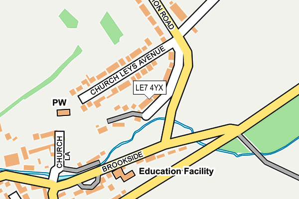 LE7 4YX map - OS OpenMap – Local (Ordnance Survey)