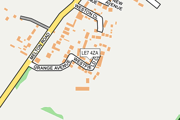 LE7 4ZA map - OS OpenMap – Local (Ordnance Survey)