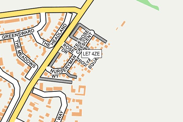 LE7 4ZE map - OS OpenMap – Local (Ordnance Survey)