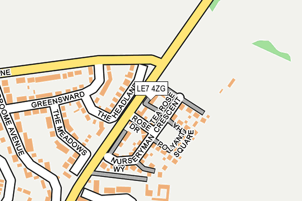 LE7 4ZG map - OS OpenMap – Local (Ordnance Survey)