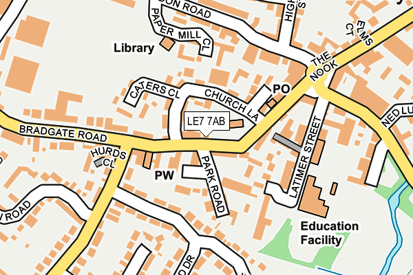 LE7 7AB map - OS OpenMap – Local (Ordnance Survey)
