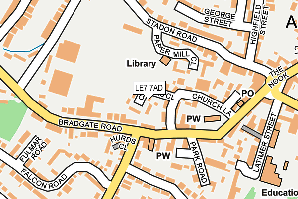 LE7 7AD map - OS OpenMap – Local (Ordnance Survey)
