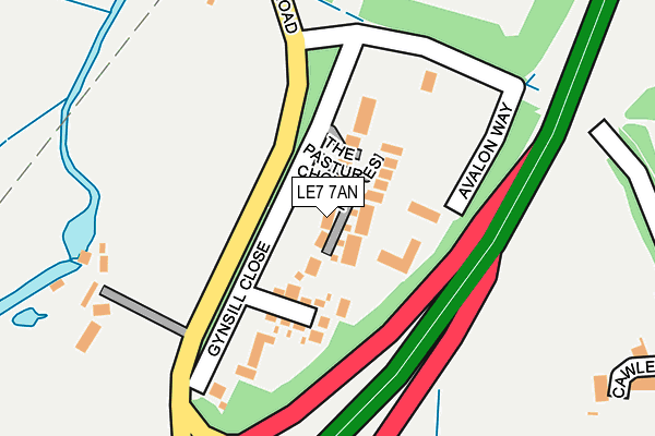 LE7 7AN map - OS OpenMap – Local (Ordnance Survey)