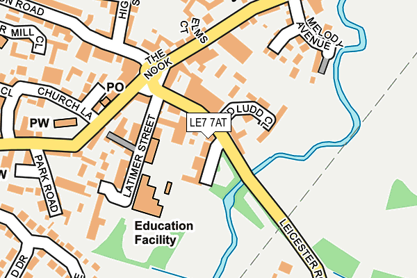LE7 7AT map - OS OpenMap – Local (Ordnance Survey)