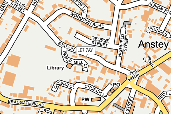 LE7 7AY map - OS OpenMap – Local (Ordnance Survey)