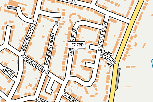 LE7 7BD map - OS OpenMap – Local (Ordnance Survey)